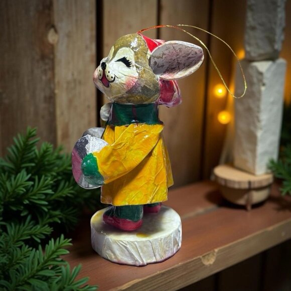 3 Vintage Kitschy Caroling Mice Ornaments in Original Box Christmas Decor - Picture 6 of 11